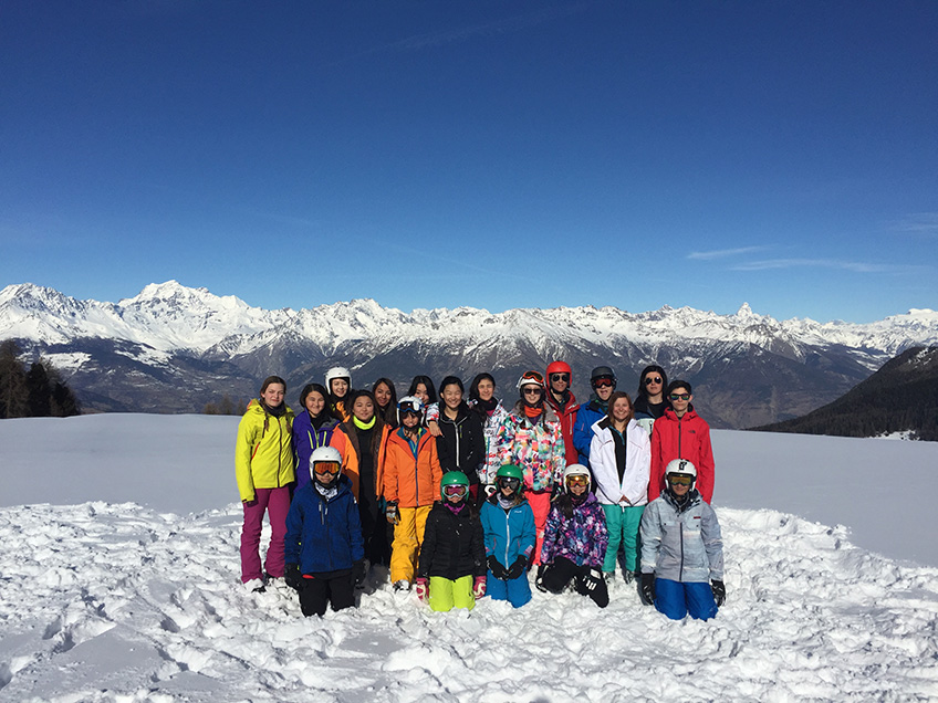 Courageous Wellingtonians on the ski slopes of northern Italy